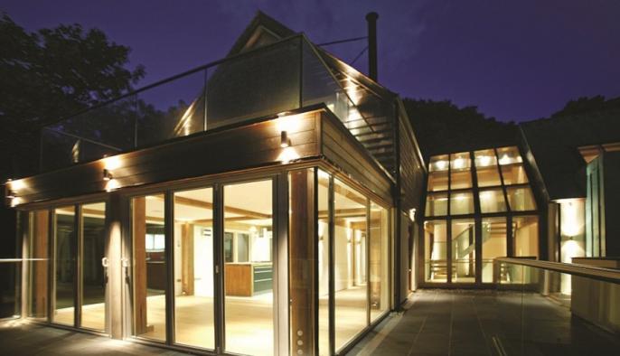 eikenhouten passiefhuis villa met eiken frame en cellulose isolatie